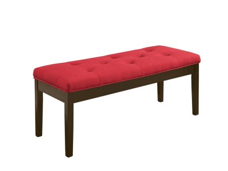 Effie - Bench - Red Linen & Walnut Online