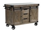 Alforvott - Serving Cart - Marble & Weathered Gray Finish Online Sale