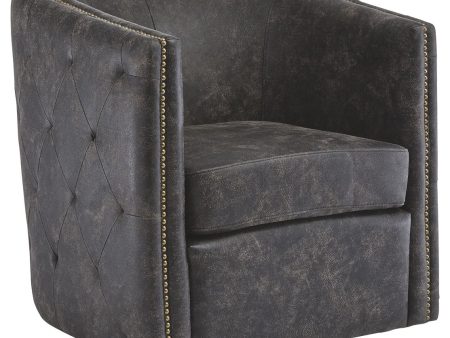 Brentlow - Distressed Black - Swivel Chair Online now