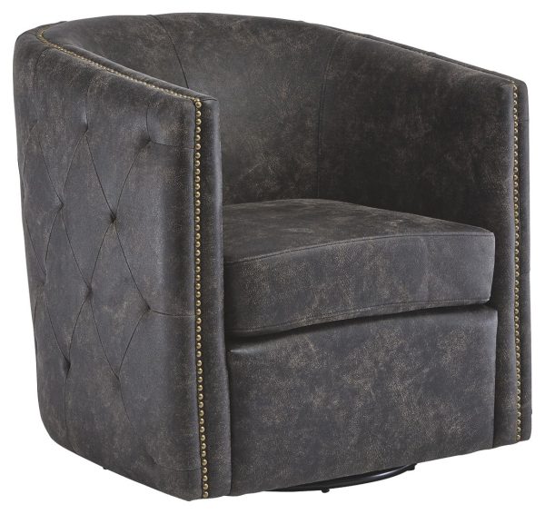 Brentlow - Distressed Black - Swivel Chair Online now