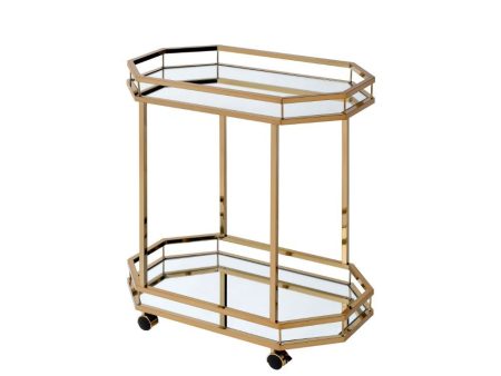 Lacole - Serving Cart - Champagne & Mirror For Discount