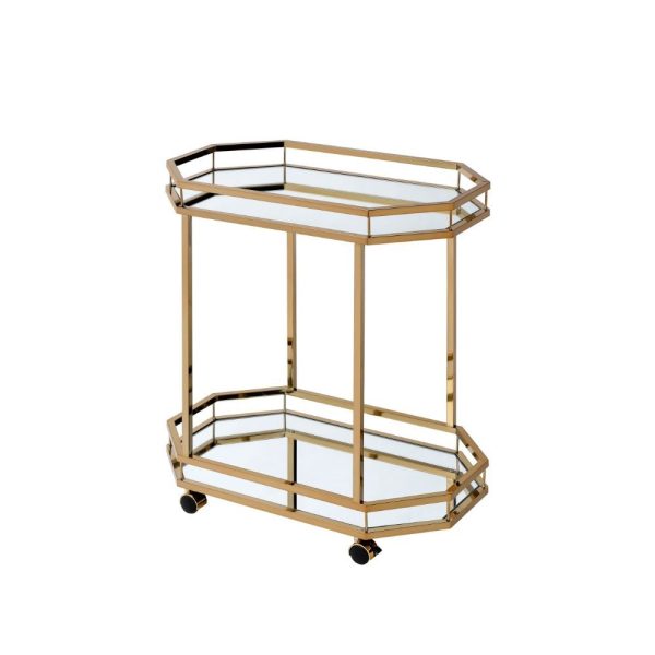 Lacole - Serving Cart - Champagne & Mirror For Discount