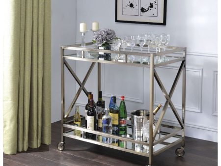 Kristensen - Serving Cart - Antique Gold & Mirror Online Hot Sale