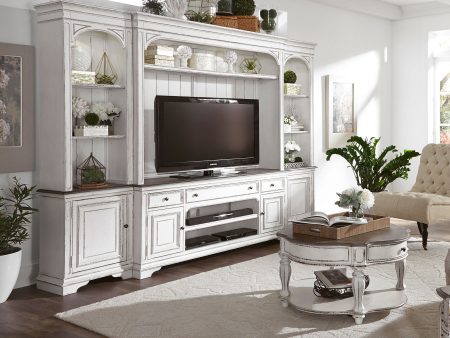 Magnolia Manor - Entertainment Center With Piers - White For Discount