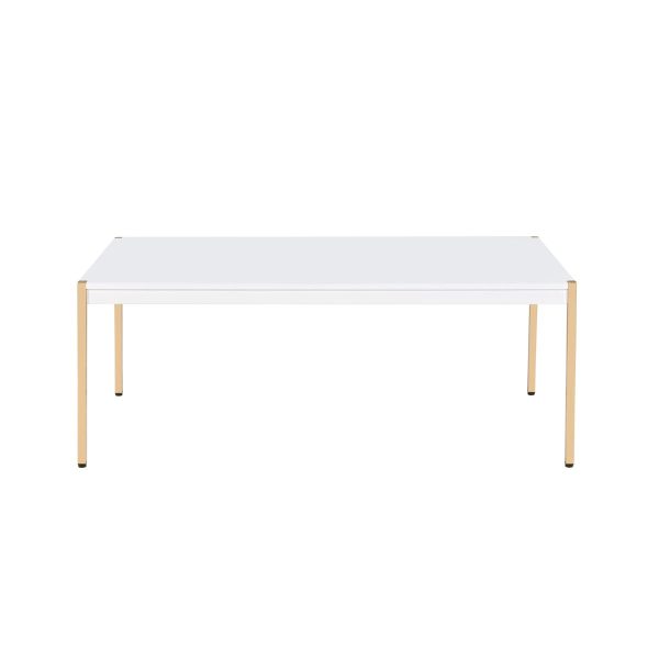 Otrac - Coffee Table - White & Gold Finish Fashion