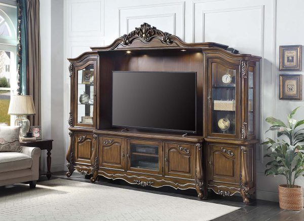 Latisha - Entertainment Center - Antique Oak Finish Online Sale