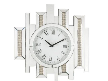 Lavina - Wall Clock - Mirrored & Faux Diamonds - 22  Discount