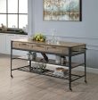 Macaria - Kitchen Island - Rustic Oak & Black Finish - 33  Online now