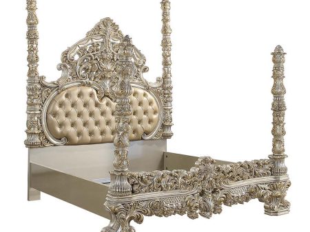 Danae - Eastern King Bed - PU, Champagne & Gold Finish Sale