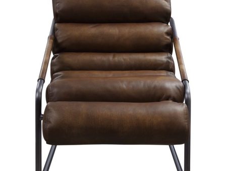 Dolgren - Accent Chair - Sahara Top Grain Leather & Matt Iron Finish on Sale