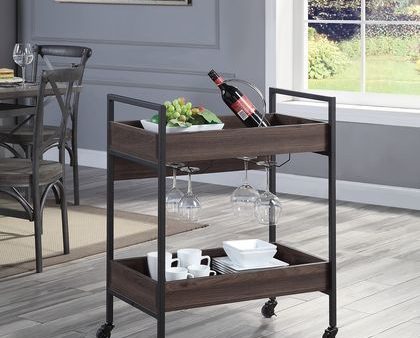 Jerrick - Kitchen Island - Walnut & Black Finish Online Hot Sale