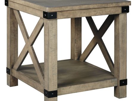 Aldwin - Gray - Rectangular End Table - Crossbuck Styling Supply