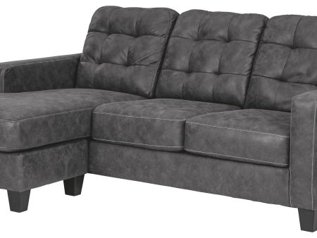 Venaldi - Gunmetal - Sofa Chaise Queen Sleeper For Cheap