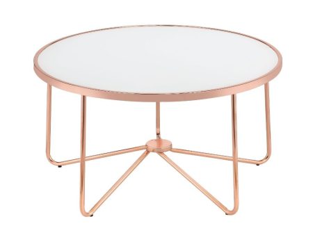 Alivia - Coffee Table - Rose Gold & Frosted Glass Online Sale