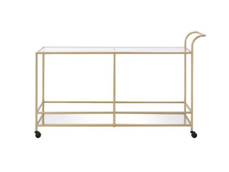 Kenda - Serving Cart - Clear Glass, Mirrored & Gold on Sale