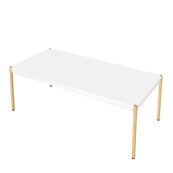 Otrac - Coffee Table - White & Gold Finish Fashion