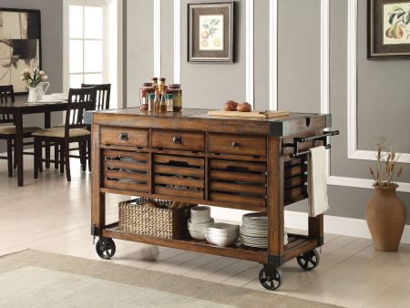 Kaif - Kitchen Cart - Distressed Chestnut on Sale