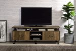 Ensata II - TV Stand - Rustic Oak & Black Finish Online Hot Sale