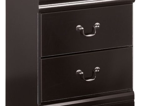 Huey - Black - Two Drawer Night Stand Online Hot Sale