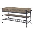 Macaria - Kitchen Island - Rustic Oak & Black Finish - 33  Online now