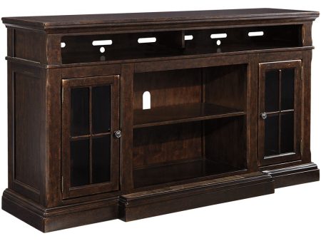 Roddinton - Dark Brown - XL TV Stand w Fireplace Option Cheap