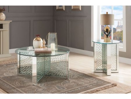 Nysa - Coffee Table - Mirrored & Faux Crystals - Glass Online Hot Sale