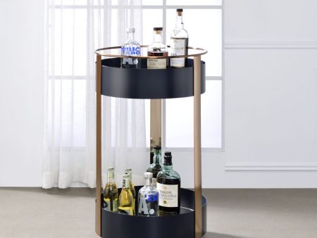 Narrel - Serving Cart - Onyx & Copper on Sale