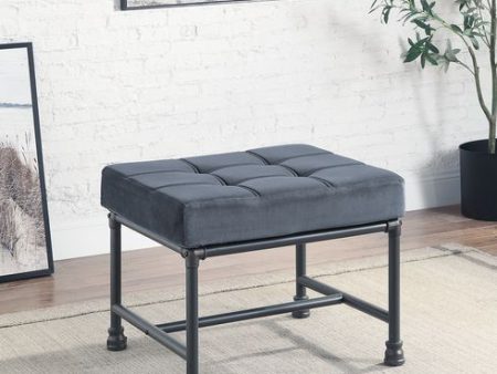 Brantley - Ottoman - Gray Velvet & Sandy Gray Finish Online