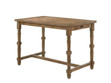 Farsiris - Counter Height Table - Weathered Oak Finish Hot on Sale