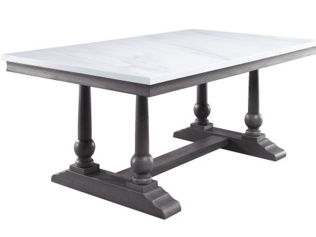 Yabeina - Dining Table - Marble Top & Gray Oak Finish For Sale