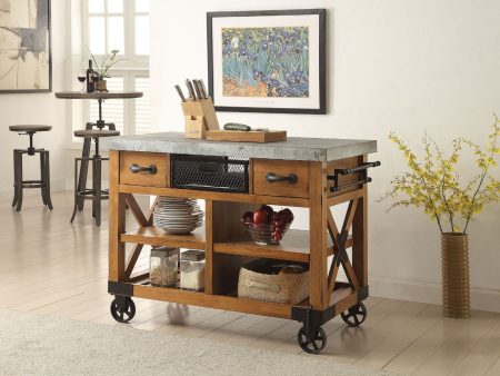 Kailey - Kitchen Cart - Antique Oak Online now