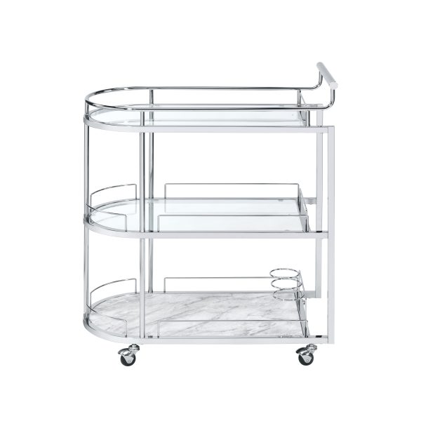 Inyo - Serving Cart - Clear Glass & Chrome Finish Cheap