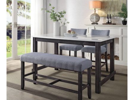 Yelena - Counter Height Bench - Fabric & Weathered Espresso For Cheap