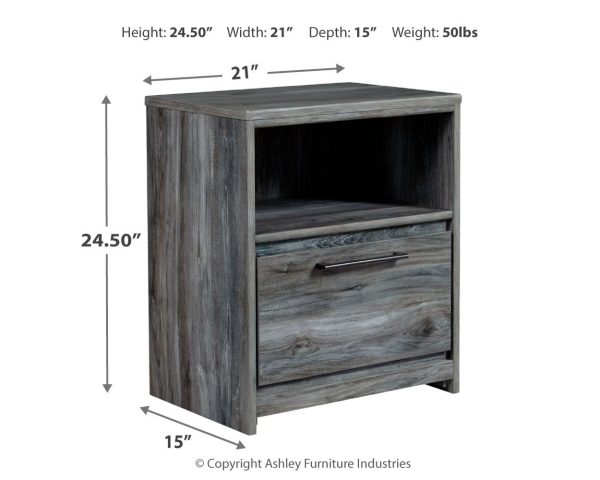 Baystorm - Gray - One Drawer Night Stand Online Sale