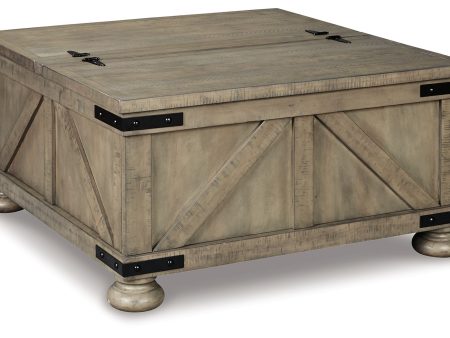 Aldwin - Gray - Cocktail Table With Storage - Square Supply