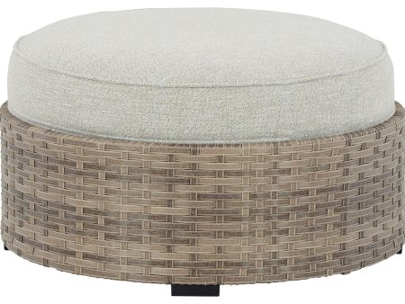 Calworth - Beige - Ottoman with Cushion Discount