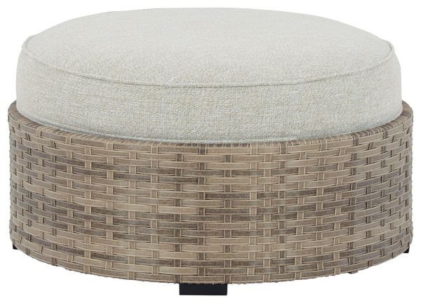 Calworth - Beige - Ottoman with Cushion Discount