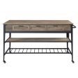 Macaria - Kitchen Island - Rustic Oak & Black Finish - 33  Online now