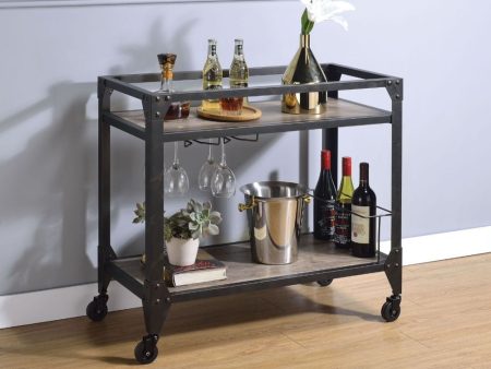 Jorgensen - Serving Cart - Rustic Oak & Charcoal Online Hot Sale