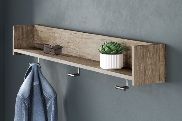 Oliah - Natural - Wall Mounted Coat Rack w Shelf Online