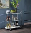 Inyo - Serving Cart - Clear Glass & Chrome Finish Cheap