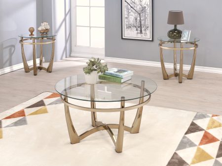 Orlando II - Coffee Table - Champagne & Clear Glass Sale