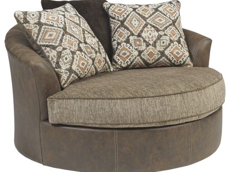 Abalone - Chocolate - Oversized Swivel Accent Chair Supply