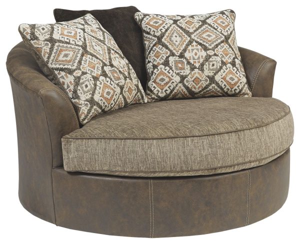 Abalone - Chocolate - Oversized Swivel Accent Chair Supply