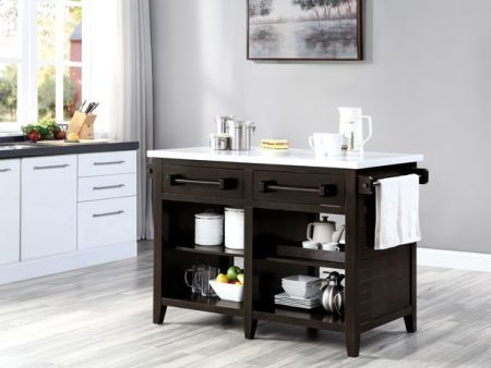 Darwid - Kitchen Island - Brown, Dark Cheap