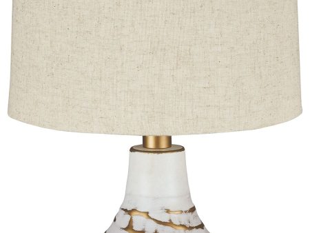 Aleela - White   Gold Finish - Metal Table Lamp For Discount