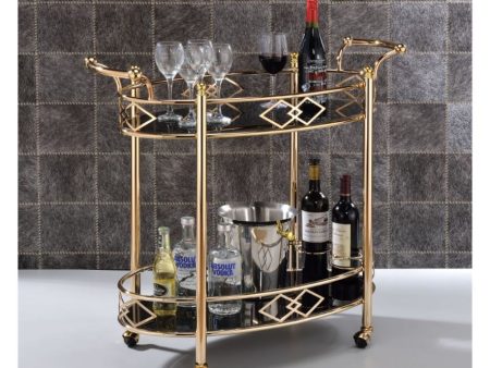 Ottesen - Serving Cart - Gold & Black Glass Supply