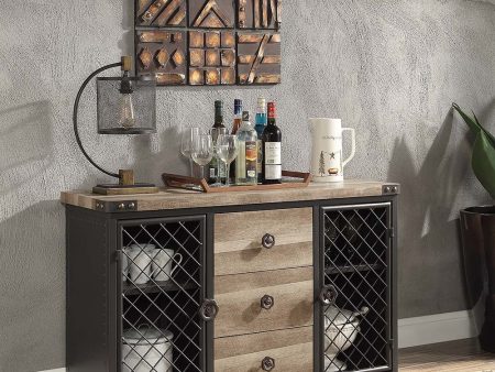 Edina - Server - Oak & Sandy Black Finish Supply