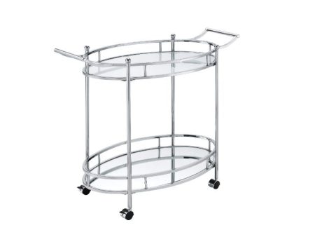 Jinx - Serving Cart - Clear Glass & Chrome Finish For Discount