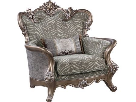 Elozzol - Chair With Pillow - Fabric & Antique Bronze Finish - Wood Online now